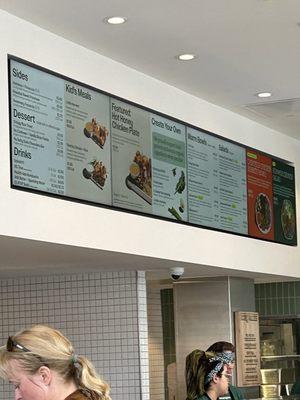 Inside menu view