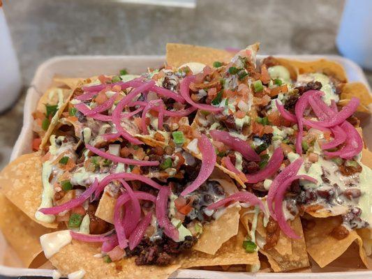 Beef fajita nachos