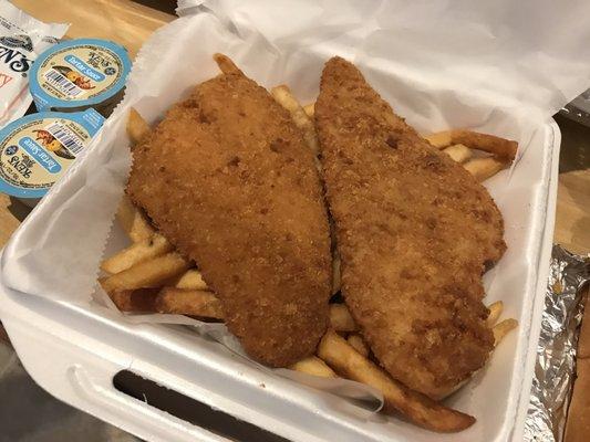 Fried flounder