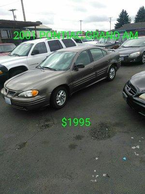 2001 PONTIAC GRAND AM
AUTOMATIC
V-6
$1995