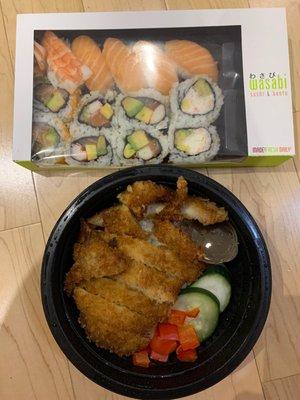 Chicken Katsu Bento 1. Rainbow Sushi Set