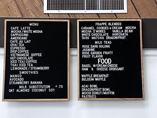 Menu board