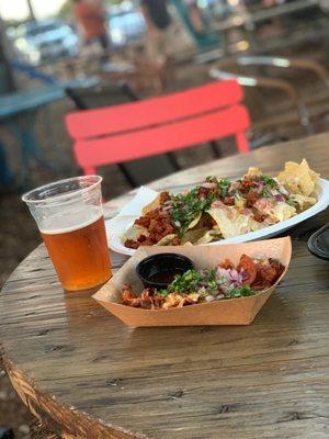 Nachos and birra tacos