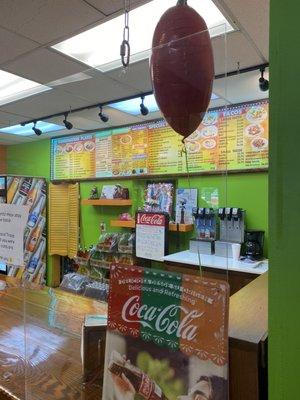 Front counter with giant menu