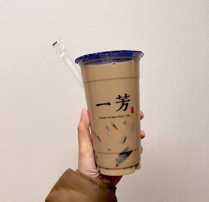 Grass Jelly Tea Latte (Large) - no ice