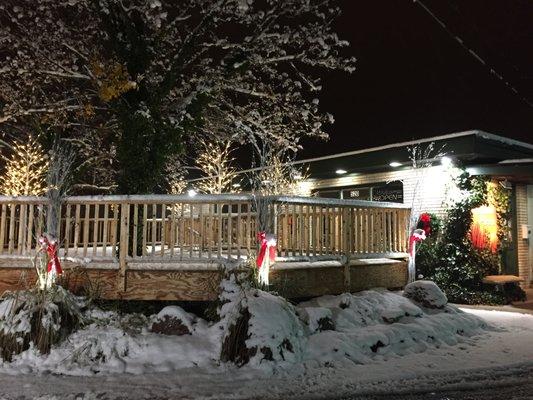 Our outside deck at Christmas