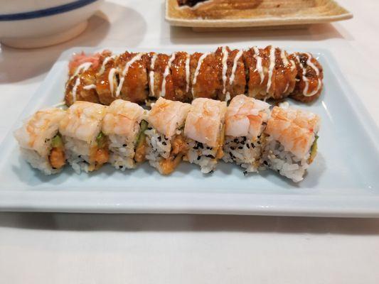 Shrimp and lobster roll and spicy shrimp roll