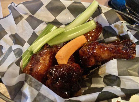 Smoked wings - very saucy, not overly Smokey (more so standard BBQ) but still tasty!