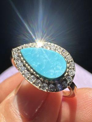 Gold Turquoise and diamond ring