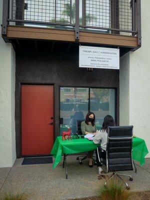 Outdoor signings in the beautiful weather of Solana Beach,