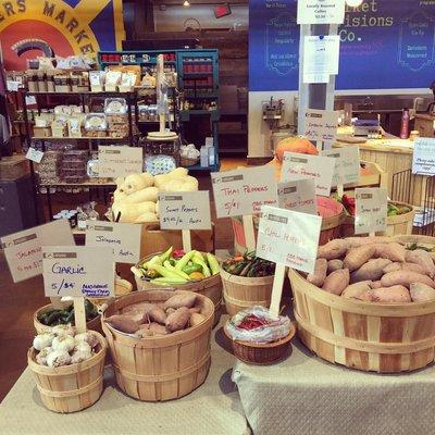 Cookies, chocolate, and produce available depending on season.