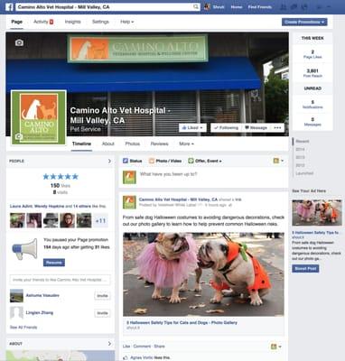 Our facebook page - https://www.facebook.com/CaminoAltoVet. Add us as a friend and "like" us. Hear about our updates!