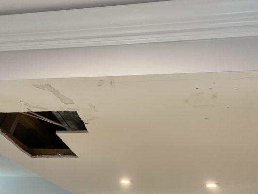 Damaged ceiling