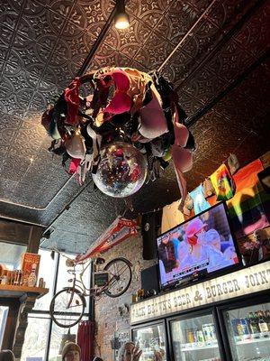 Bras and a mirror ball.