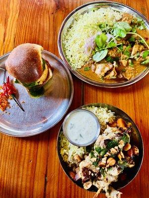 Vada Pav, Chicken Curry n bowl