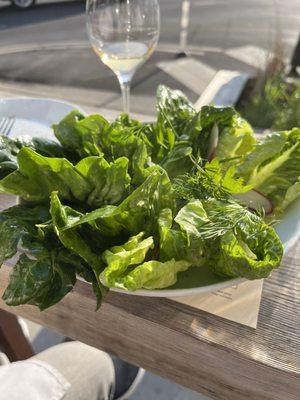 Gem lettuce with preserved lemon