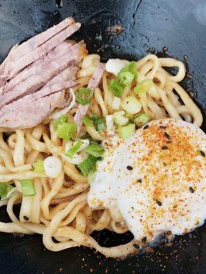 Noodle with soft boiled egg