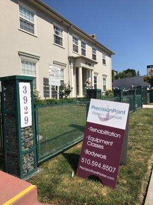 Sign out front for PrecisionPoint Pilates