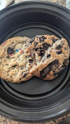 Oreo cookie and a cookie with... everything?