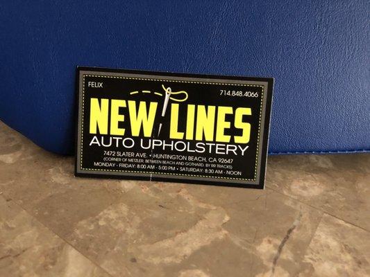 New Lines Auto Upholstery