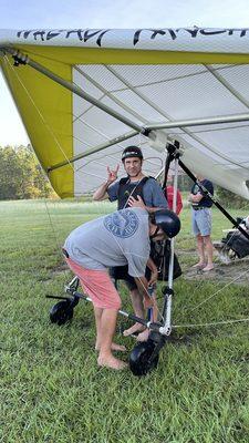 Getting ready to tandem with Malcolm.