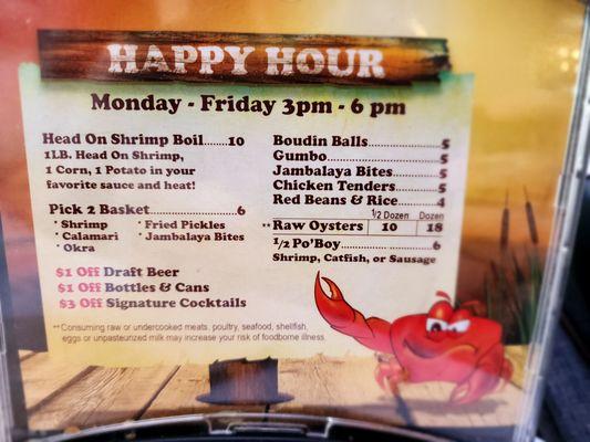 Happy Hour Menu - Aug 2023