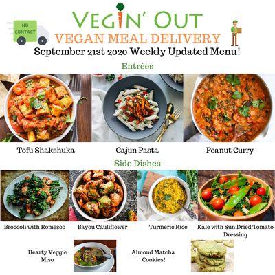 September 21 weekly vegan menu