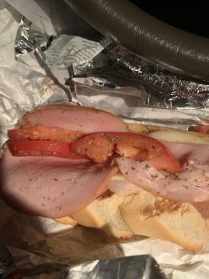 Literally, 2 pieces of deli-thin turkey and a hunk of deli meat that doesn't even resemble Turkey. #Regurgitated #EatAtYourOwnRisk