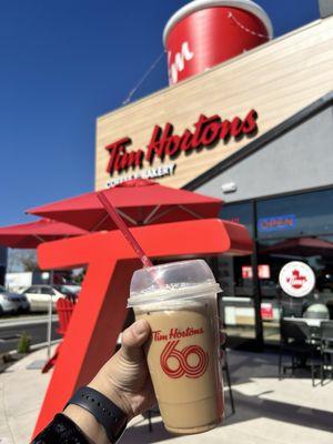 Iced Crème Brû-Latte with oat milk