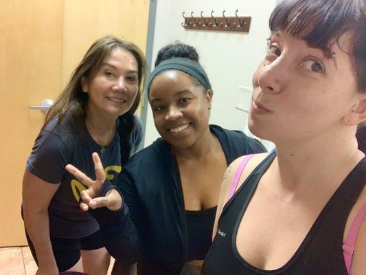 Before our hot yoga session! :)