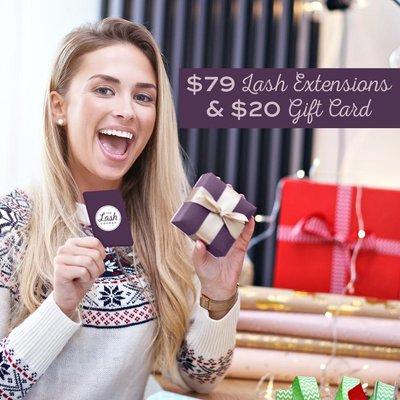 We are offering a wonderful promotion for the holidays. For only $99 you will receive a Classic set of lashes plus a $20 gift card.