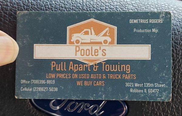 Pooles Pull Apart and Towing