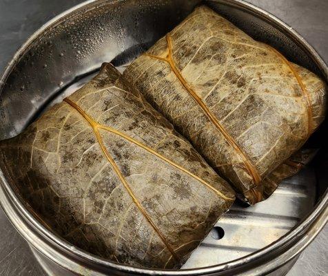 Sticky Rice in Lotus Wrap