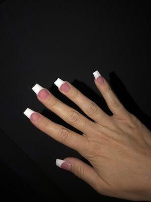 Pink & White Gel Acrylics