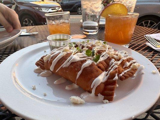 Chipotle Chicken Empanadas, Queso Fresco, Tomatillo Salsa