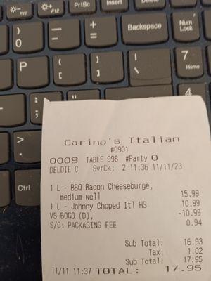 Togo Order Receipt