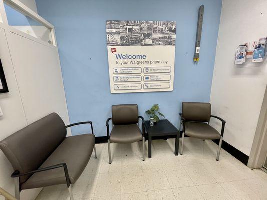 Pharmacy/vax clinic waiting area