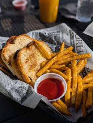 Grill cheese and fries for the toddler