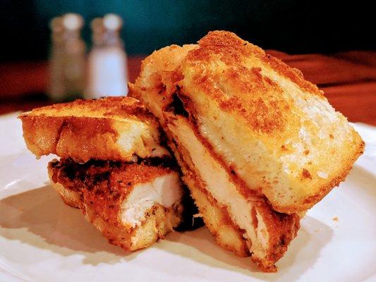 Parmesan Sandwich - Eggplant or chicken (pictured), mozzarella, House marinara w/ side