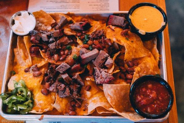 Loaded nachos with brisket
 IG: @thephotographerfoodie