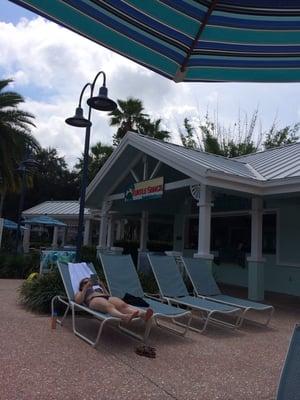 Poolside bar by turtle pond area of Old Key West resort