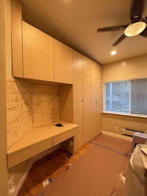 Another guest room closet with table