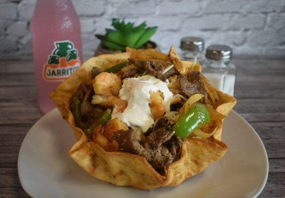 Combination Taco Salad (Chicken, Steak, and Shrimp)