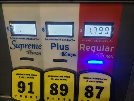 $2.69 regular & used my $0.90 off vons/albertsons reward 25gallons!! Mon Nov 23, 2020