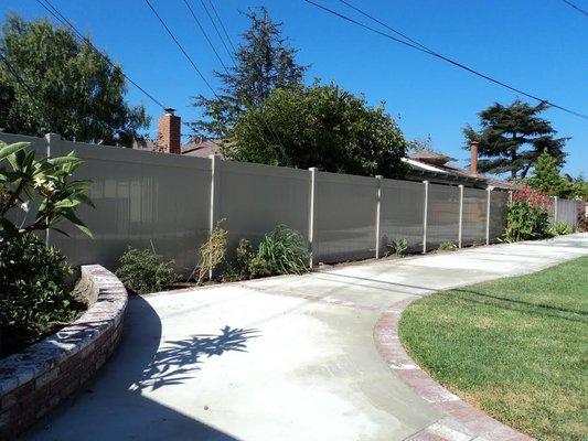 Residential vinyl fence installation in Azusa, CA.