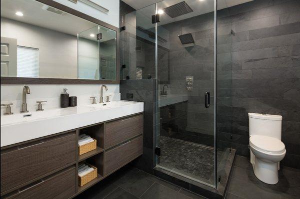 Slate master bathroom