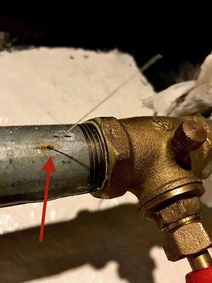 Rusted out pipe leak