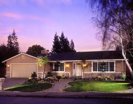 San Ramon home with new windows, stucco and stone