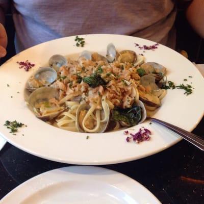 Absolutely delicious seafood linguine.