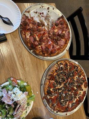 Pizza and salad